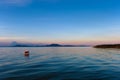 Lake Balaton with the Badacsony mountan in the background