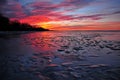 Lake Balaton icy sunset Royalty Free Stock Photo