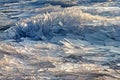 Ice background close up. Abstract ice texture. Hungary, Balaton lake. Royalty Free Stock Photo