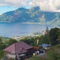 LAKE BATUR, BALI - AUGUST 6. fish farm on Lake Batur