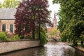 Lake in Begijnhof, Bruges city Royalty Free Stock Photo