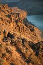 Lake Billy Chinook with golden sun caught on a late afternoon Royalty Free Stock Photo