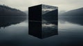 lake black cube Royalty Free Stock Photo