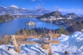 Lake Bled, The Church of the Assumption of the Virgin Mary, Bled Island, Slovenia - view above the island