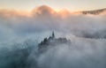 Lake Bled on a foggy and misty autumn morning Royalty Free Stock Photo