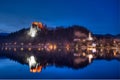 Lake Bled at night