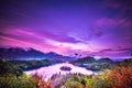 Lake Bled Slovenia. Beautiful mountain lake with small Pilgrimage Church. Most famous Slovenian lake and island Royalty Free Stock Photo