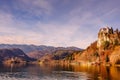 Lake Bled, Slovenia: One of the Rare Castles Surrounded by Mountain Ranges (Bled Castle) Royalty Free Stock Photo