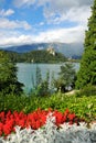 Lake Bled with St Marys church on the small island Royalty Free Stock Photo