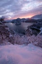 Lake Bled on a winter morning Royalty Free Stock Photo