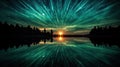 lake blue green starburst Royalty Free Stock Photo