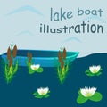 Lake boat illustration Royalty Free Stock Photo