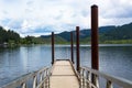 Lake boat ramp in beautiful summer day