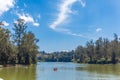 Lake with boats, beautiful tress in the background, Ooty, India, 19 Aug 2016