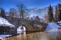 Lake Bohinj and Sava Bohinjka river, Slovenia - winter picture