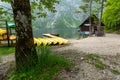 Lake Bohinj and Ukanc village in Triglav national park, Slovenia