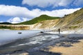 Lake Boiling vulcan Golovnina. Island Kunashir