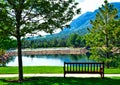 Lake Broadmoor - sitting by Cheyenne Mountain Royalty Free Stock Photo