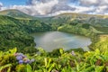 Caldeira Funda on the island of Flores in the Azores, Portugal Royalty Free Stock Photo