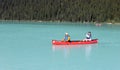 Canoe on Lake Louise, Alberta, Canada Royalty Free Stock Photo