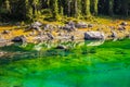 Lake Carezza - Bolzano, South Tyrol, Italy Royalty Free Stock Photo