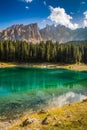 Lake Carezza - Bolzano, South Tyrol, Italy Royalty Free Stock Photo