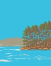 Lake Catherine State Park on South Shore of Lake Catherine Southeast of Hot Springs Arkansas WPA Poster Art