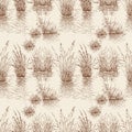 Lake and cattail seamless pattern