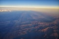 Lake Chabot and Upper San Leandro Reservoir Aerial view from airplane near San Francisco and San Jose. California. Royalty Free Stock Photo