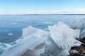 Lake Champlain Frozen with broken ice Royalty Free Stock Photo
