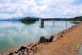 Lake Chatuge dam & Appalachian mountains Royalty Free Stock Photo