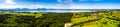 Lake Chiemsee Ising Bavaria. Aerial Panorama. Landscape. Agriculture Fields Royalty Free Stock Photo