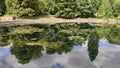 Lake in Christchurch Park, Ipswich, Suffolk, England, UK