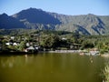 The lake in Cilaos with Piton des Neiges in the background, Reunion Royalty Free Stock Photo