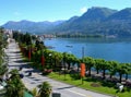 Lake and city of Lugano Royalty Free Stock Photo