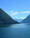 Lake and city of Lugano Royalty Free Stock Photo