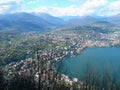 Lake and city of Lugano Royalty Free Stock Photo