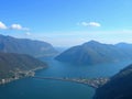 Lake and city of Lugano Royalty Free Stock Photo