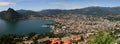 Lake and city of lugano Royalty Free Stock Photo