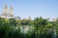 Lake and city view from Central Park, summer in New York Royalty Free Stock Photo