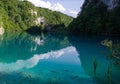 Lake with clear turquoise water, National park Plitvice Lakes, C Royalty Free Stock Photo