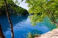 Lake with clear turquoise water, National park Plitvice Lakes, C Royalty Free Stock Photo