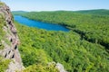 Lake of the Clouds landscape - sunny summer day in the Porcupine Mountains Wilderness State Park Royalty Free Stock Photo