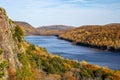 Lake of the Clouds in the Porcupine Mountains Wilderness State Park in Michigan, during the fall season Royalty Free Stock Photo