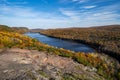 Lake of the Clouds scenic overlook in fall, at the Porcupine Mountains in Michigan Royalty Free Stock Photo