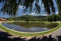 Lake Clouds Sky Water Panoramic Royalty Free Stock Photo