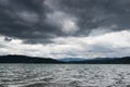 Lake Coeur d' Alene with storm overhead