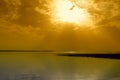 Lake in the colors of sunset Royalty Free Stock Photo