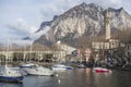 Lake Como and city view,Lecco, Italy.