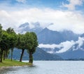 Lake Como Italy summer cloudy view Royalty Free Stock Photo